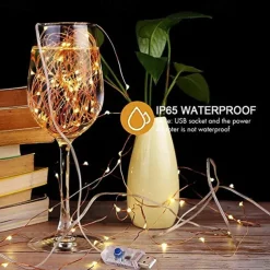 Elegant Wedding Reception Party 1pcs USB 10m 100leds LED String Light Colorful Waterproof LED Copper Wire Strings Holiday Lighting Fairy For Christmas Party Wedding Decoration