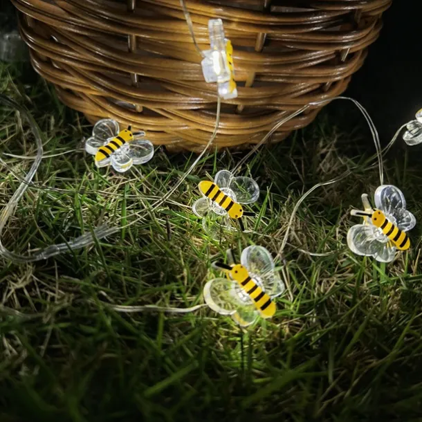 Elegant Wedding Reception Party Honey Bee Fairy String Lights Battery Operated Bee String Light Decorative Lights for Wedding Summer Party Indoor Outdoor Decoration