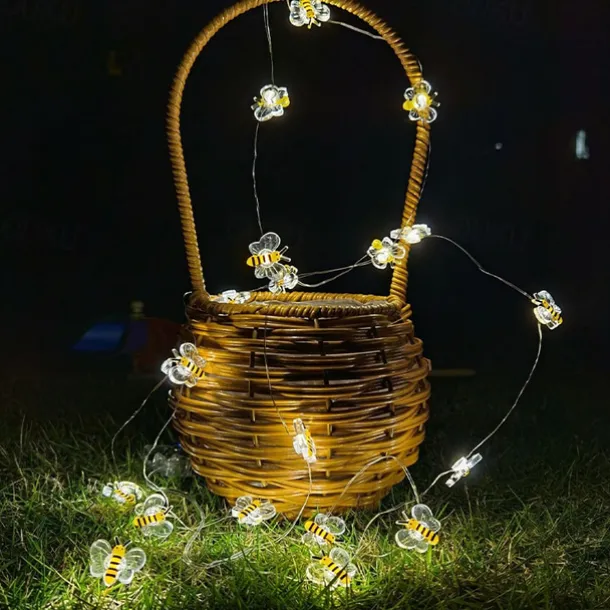Elegant Wedding Reception Party Honey Bee Fairy String Lights Battery Operated Bee String Light Decorative Lights for Wedding Summer Party Indoor Outdoor Decoration