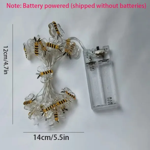 Elegant Wedding Reception Party Honey Bee Fairy String Lights Battery Operated Bee String Light Decorative Lights for Wedding Summer Party Indoor Outdoor Decoration