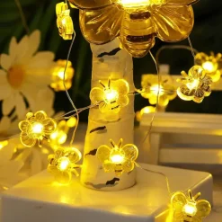 Elegant Wedding Reception Party Honey Bee Fairy String Lights Battery Operated Bee String Light Decorative Lights for Wedding Summer Party Indoor Outdoor Decoration