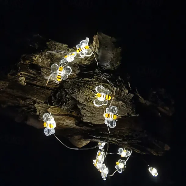 Elegant Wedding Reception Party Honey Bee Fairy String Lights Battery Operated Bee String Light Decorative Lights for Wedding Summer Party Indoor Outdoor Decoration