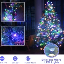 Elegant Wedding Reception Party 10pcs LED Fairy Lights 1m 10LEDs Copper Wire String Lights Battery Operated for Xmas Garland Party Wedding Home Decoration Without Battery