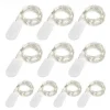 Elegant Wedding Reception Party 10Packs LED Fairy String Lights 1M 10LEDs Christmas Silver Copper Wire Light for Christmas Wedding Bedroom Decoration Party Holiday Gift