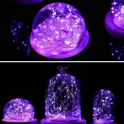 Elegant Wedding Reception Party 10Packs LED Fairy String Lights 1M 10LEDs Christmas Silver Copper Wire Light for Christmas Wedding Bedroom Decoration Party Holiday Gift