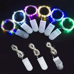 Elegant Wedding Reception Party 10Packs LED Fairy String Lights 1M 10LEDs Christmas Silver Copper Wire Light for Christmas Wedding Bedroom Decoration Party Holiday Gift