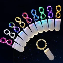 Elegant Wedding Reception Party 10Packs LED Fairy String Lights 1M 10LEDs Christmas Silver Copper Wire Light for Christmas Wedding Bedroom Decoration Party Holiday Gift