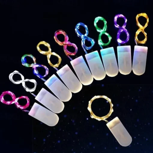 Elegant Wedding Reception Party 10Packs LED Fairy String Lights 1M 10LEDs Christmas Silver Copper Wire Light for Christmas Wedding Bedroom Decoration Party Holiday Gift