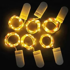 Elegant Wedding Reception Party 10Packs LED Fairy String Lights 1M 10LEDs Christmas Silver Copper Wire Light for Christmas Wedding Bedroom Decoration Party Holiday Gift