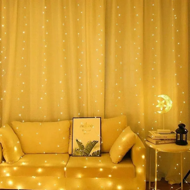 Elegant Wedding Reception Party 3Mx3M 3Mx2M USB LED Curtain String Lights Remote Control Fairy Lights New Year Christmas Valentine's Day Outdoor Wedding Home Decoration