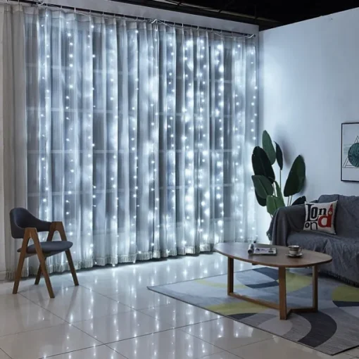 Elegant Wedding Reception Party 3Mx3M 3Mx2M USB LED Curtain String Lights Remote Control Fairy Lights New Year Christmas Valentine's Day Outdoor Wedding Home Decoration