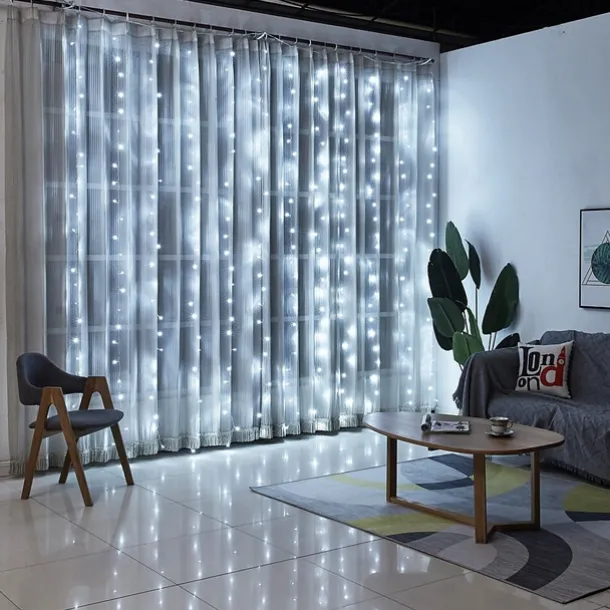 Elegant Wedding Reception Party 3Mx3M 3Mx2M USB LED Curtain String Lights Remote Control Fairy Lights New Year Christmas Valentine's Day Outdoor Wedding Home Decoration
