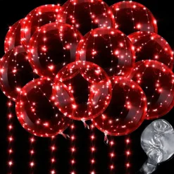 Elegant Wedding Reception Party LED Balloon Luminous Party Wedding Supplies Decoration Transparent Bubble Decoration Birthday Party Wedding LED Balloons String Lights Christmas Gift