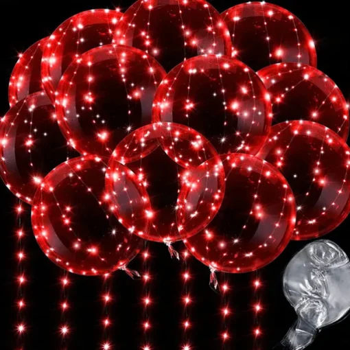 Elegant Wedding Reception Party LED Balloon Luminous Party Wedding Supplies Decoration Transparent Bubble Decoration Birthday Party Wedding LED Balloons String Lights Christmas Gift