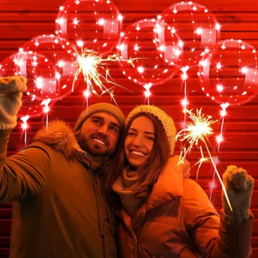 Elegant Wedding Reception Party LED Balloon Luminous Party Wedding Supplies Decoration Transparent Bubble Decoration Birthday Party Wedding LED Balloons String Lights Christmas Gift