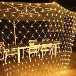Elegant Wedding Reception Party LED Net Lights 192 LEDs 3Mx2M Outdoor Waterproof String Lights for Christmas Wedding Decoration Fairy String Light Outdoor Décor Lamp Home Décor Interior Decorating