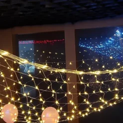 Elegant Wedding Reception Party LED Net Lights 192 LEDs 3Mx2M Outdoor Waterproof String Lights for Christmas Wedding Decoration Fairy String Light Outdoor Décor Lamp Home Décor Interior Decorating