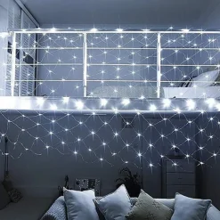 Elegant Wedding Reception Party LED Net Lights 192 LEDs 3Mx2M Outdoor Waterproof String Lights for Christmas Wedding Decoration Fairy String Light Outdoor Décor Lamp Home Décor Interior Decorating