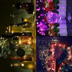 Elegant Wedding Reception Party 24pcs 1M 10Leds LED String Fairy Lights Garland Decorative Light Outdoor String Lights Copper Wire CR2032 Battery Operated Christmas Wedding Party Decoration