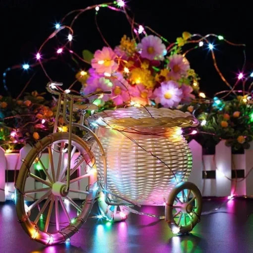 Elegant Wedding Reception Party 24pcs 1M 10Leds LED String Fairy Lights Garland Decorative Light Outdoor String Lights Copper Wire CR2032 Battery Operated Christmas Wedding Party Decoration