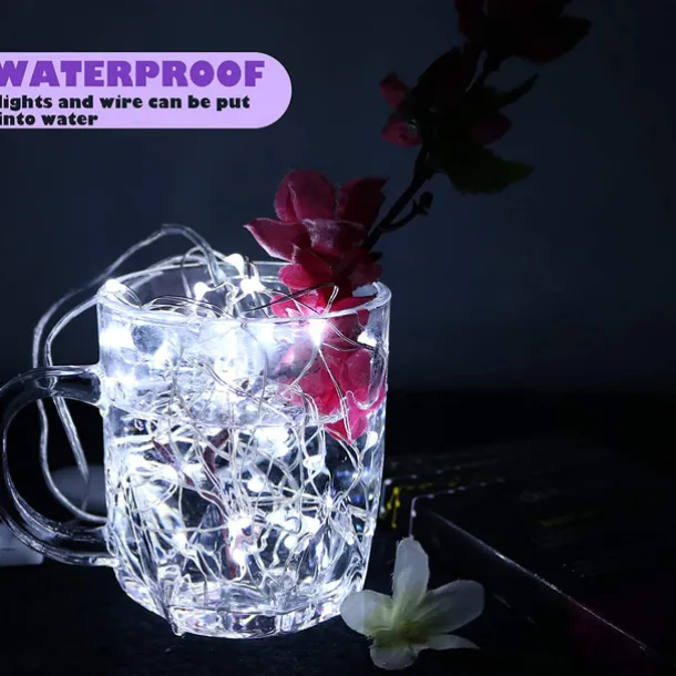 Elegant Wedding Reception Party 24pcs 1M 10Leds LED String Fairy Lights Garland Decorative Light Outdoor String Lights Copper Wire CR2032 Battery Operated Christmas Wedding Party Decoration