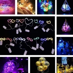Elegant Wedding Reception Party 24pcs 1M 10Leds LED String Fairy Lights Garland Decorative Light Outdoor String Lights Copper Wire CR2032 Battery Operated Christmas Wedding Party Decoration