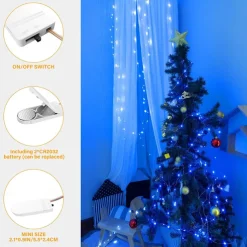 Elegant Wedding Reception Party 24pcs 1M 10Leds LED String Fairy Lights Garland Decorative Light Outdoor String Lights Copper Wire CR2032 Battery Operated Christmas Wedding Party Decoration
