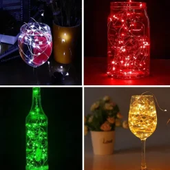 Elegant Wedding Reception Party 24pcs 1M 10Leds LED String Fairy Lights Garland Decorative Light Outdoor String Lights Copper Wire CR2032 Battery Operated Christmas Wedding Party Decoration