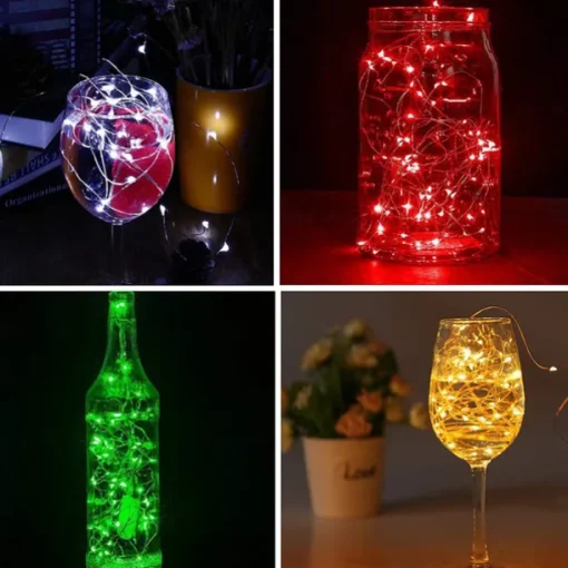 Elegant Wedding Reception Party 24pcs 1M 10Leds LED String Fairy Lights Garland Decorative Light Outdoor String Lights Copper Wire CR2032 Battery Operated Christmas Wedding Party Decoration