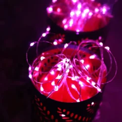 Elegant Wedding Reception Party 24pcs 1M 10Leds LED String Fairy Lights Garland Decorative Light Outdoor String Lights Copper Wire CR2032 Battery Operated Christmas Wedding Party Decoration