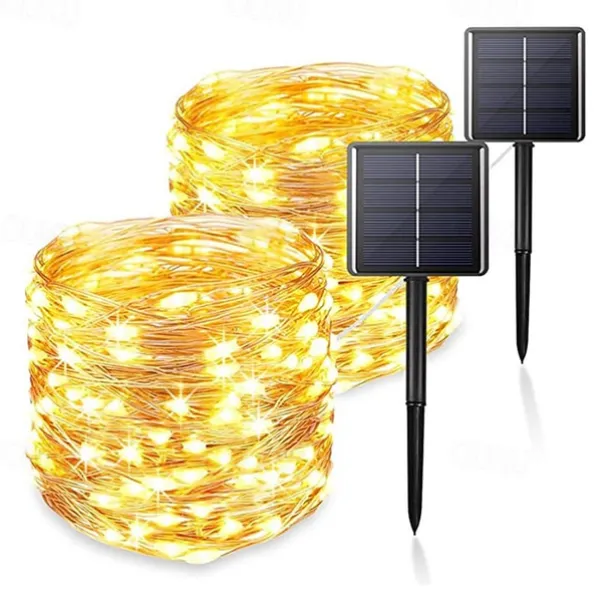 Elegant Wedding Reception Party 1/2Packs Outdoor Solar Fairy String Light 22M 200LEDs 8 Modes Garden Twinkle Lights Waterproof for Wedding Party Patio Decoration Christmas