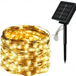 Elegant Wedding Reception Party 1/2Packs Outdoor Solar Fairy String Light 22M 200LEDs 8 Modes Garden Twinkle Lights Waterproof for Wedding Party Patio Decoration Christmas