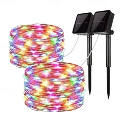 Elegant Wedding Reception Party 1/2Packs Outdoor Solar Fairy String Light 22M 200LEDs 8 Modes Garden Twinkle Lights Waterproof for Wedding Party Patio Decoration Christmas