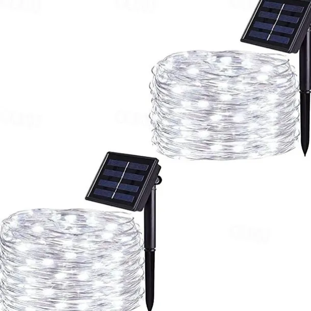 Elegant Wedding Reception Party 1/2Packs Outdoor Solar Fairy String Light 22M 200LEDs 8 Modes Garden Twinkle Lights Waterproof for Wedding Party Patio Decoration Christmas