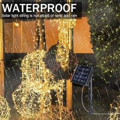 Elegant Wedding Reception Party 1/2Packs Outdoor Solar Fairy String Light 22M 200LEDs 8 Modes Garden Twinkle Lights Waterproof for Wedding Party Patio Decoration Christmas