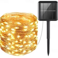 Elegant Wedding Reception Party Outdoor Solar LED String Lights Wedding Decoration 10M 33ft 100 LED 8 Lighting Modes Waterproof Fairy Lights Garden Christmas Wedding Birthday Party Holiday Decoration