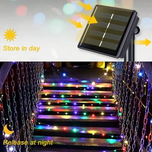 Elegant Wedding Reception Party Outdoor Solar LED String Lights Wedding Decoration 10M 33ft 100 LED 8 Lighting Modes Waterproof Fairy Lights Garden Christmas Wedding Birthday Party Holiday Decoration