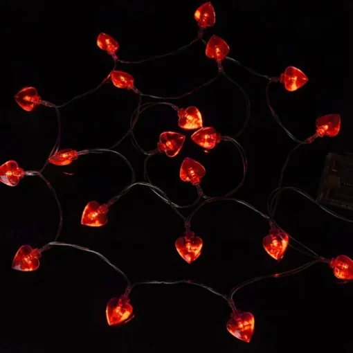 Elegant Wedding Reception Party Heart Love Lights 10/20/40leds Heart Shaped String Lights for Party Wedding Birthday Home Battery Operated