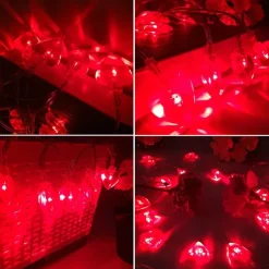 Elegant Wedding Reception Party Heart Love Lights 10/20/40leds Heart Shaped String Lights for Party Wedding Birthday Home Battery Operated