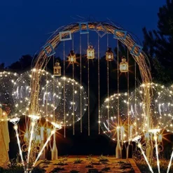 Elegant Wedding Reception Party LED Balloons Light Up Colorful Bobo Balloons Transparent Light Bubble for Weddings Banquets Parties Birthday Decor