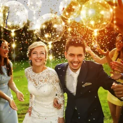 Elegant Wedding Reception Party LED Balloons Light Up Colorful Bobo Balloons Transparent Light Bubble for Weddings Banquets Parties Birthday Decor