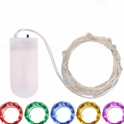 Elegant Wedding Reception Party 1pcs Button Battery Operated LED String Lights Silver Copper Wire 2m 20LED Fairy LED Holiday Decoration for Christmas Wedding