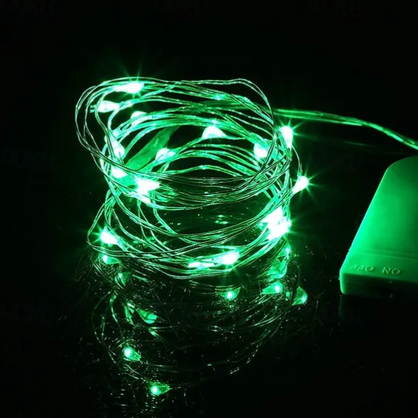 Elegant Wedding Reception Party 1pcs Button Battery Operated LED String Lights Silver Copper Wire 2m 20LED Fairy LED Holiday Decoration for Christmas Wedding