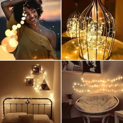 Elegant Wedding Reception Party 1pcs Button Battery Operated LED String Lights Silver Copper Wire 2m 20LED Fairy LED Holiday Decoration for Christmas Wedding