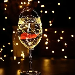 Elegant Wedding Reception Party 1pcs Button Battery Operated LED String Lights Silver Copper Wire 2m 20LED Fairy LED Holiday Decoration for Christmas Wedding