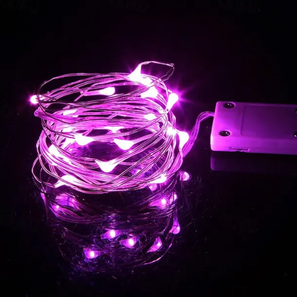 Elegant Wedding Reception Party 1pcs Button Battery Operated LED String Lights Silver Copper Wire 2m 20LED Fairy LED Holiday Decoration for Christmas Wedding