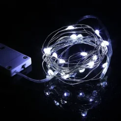 Elegant Wedding Reception Party 1pcs Button Battery Operated LED String Lights Silver Copper Wire 2m 20LED Fairy LED Holiday Decoration for Christmas Wedding