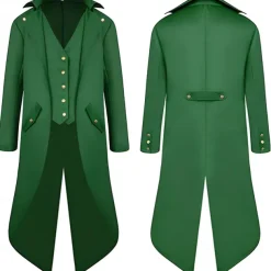 Elf Irish Halloween Outfits Tailcoat Carnival Costume Retro Vintage Medieval Renaissance Adults' Men's Halloween Carnival Performance Party Easy Halloween Costumes Dress Up