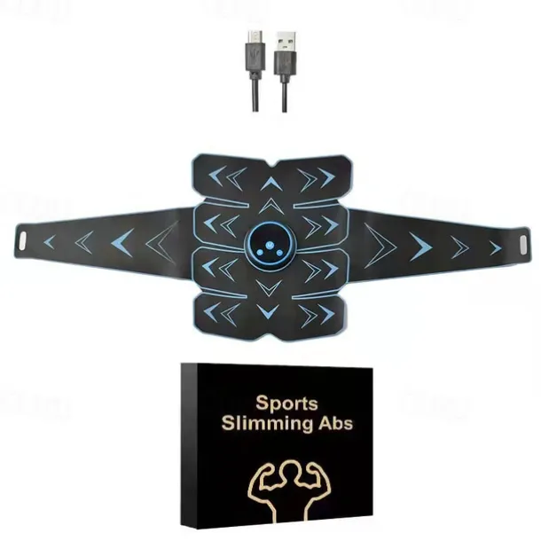 EMS ABS Trainer Abdominal Electro Stimulator Electrostimulation USB Charged Fitness Home Workout Gym Muscle Toning Belts massager