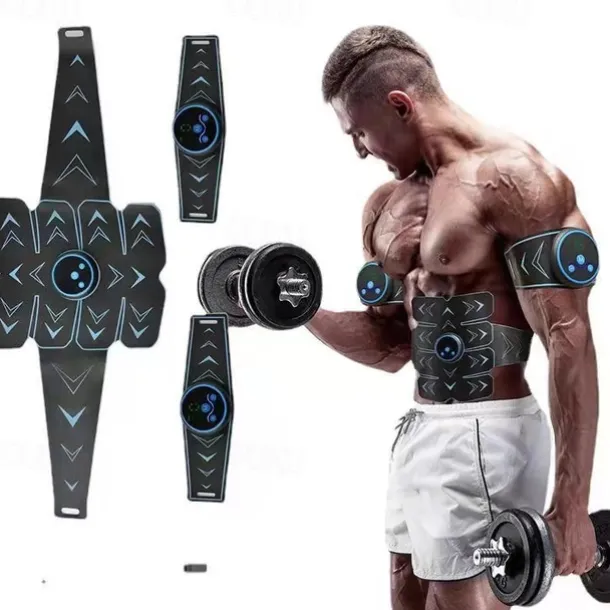 EMS ABS Trainer Abdominal Electro Stimulator Electrostimulation USB Charged Fitness Home Workout Gym Muscle Toning Belts massager